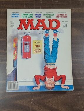 MAD Magazine Comic Cover - Red & Blue Illustration #206 April 1979